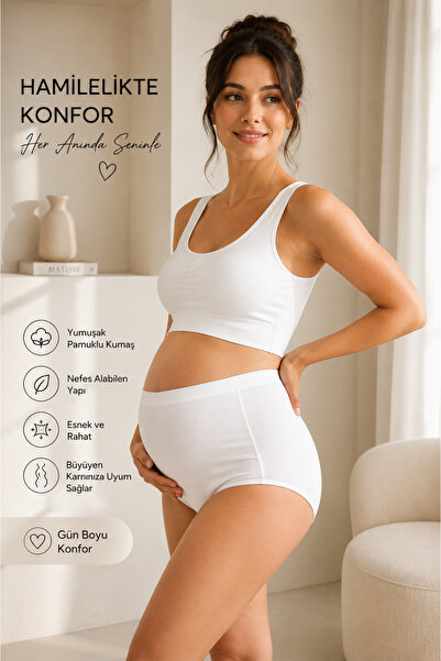 cicial Women's Maternity High Waist Cotton Pack Panties