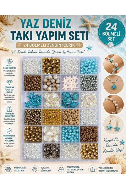 By MO Accessories Yaz Sezonu Doğal Taş Deniz Yıldızı Deniz Kabuğu Fimo Kum Bo...