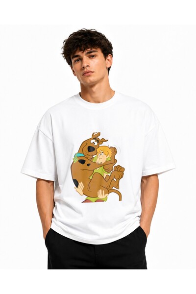 Inscriptie Unisex Premium Cotton Casual T-Shirt "Scooby-Doo in Arms"