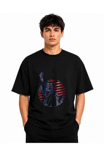 Inscriptie Ουνισέξ Βαμβακερό T-Shirt Υψηλής Ποιότητας  "Άγαλμα της Ελευθερίας "