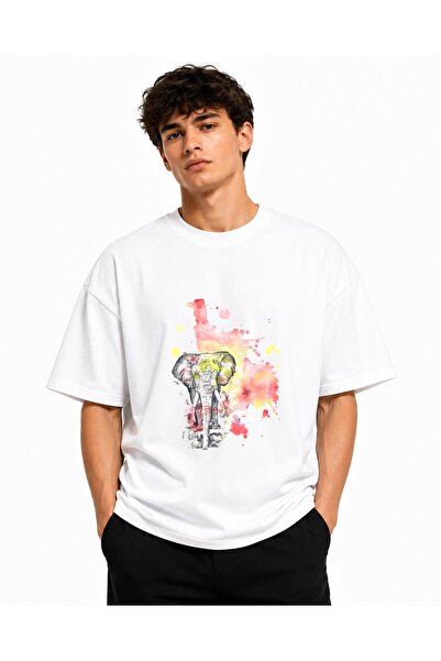 Inscriptie Tricou Unisex Bumbac Premium Casual " Watercolor elephant "