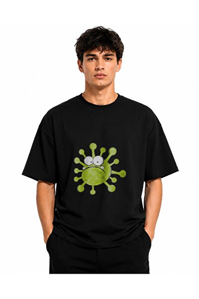 Inscriptie Tricou Unisex Bumbac Premium Casual " Cartoon corona virus 2 "