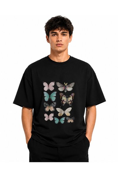 Inscriptie Unisex Βαμβακερό T-Shirt Υψηλής Ποιότητας  "Σύνολο πεταλούδων "