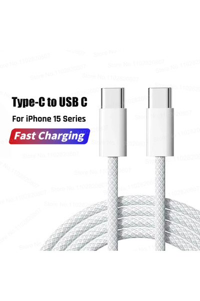 Choice كابل USB من النوع C بطول 2 متر، رمادي اللون، بقدرة 35 واط، يدعم CarPla...