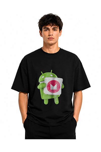 Inscriptie Unisex Premium Cotton Casual T-Shirt "Android Marshmallow logo"