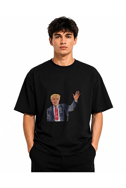 Inscriptie Ουνισέξ Βαμβακερό T-shirt Υψηλής Ποιότητας με σχέδιο  "Ντόναλντ Τρ...
