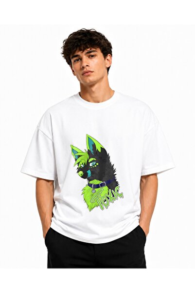 Inscriptie Tricou Unisex Bumbac Premium Casual " Lup verde "