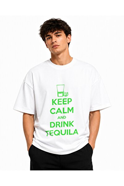 Inscriptie Unisex Βαμβακερό T-Shirt Υψηλής Ποιότητας  "Μείνετε Ήρεμοι και Πιε...