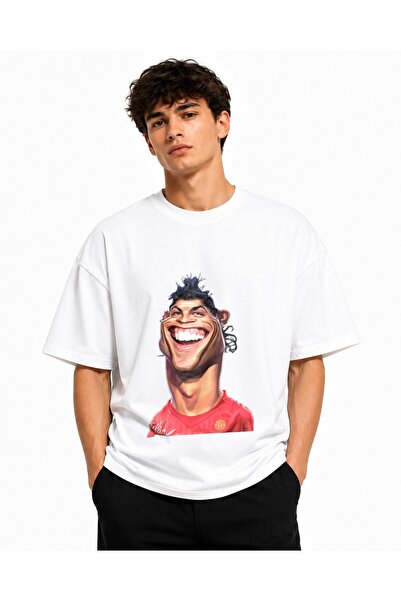Inscriptie Tricou Unisex Bumbac Premium Casual " Cristiano Ronaldo animated "