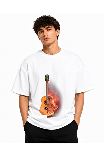 Inscriptie Tricou Unisex Bumbac Premium Casual " Guitar "