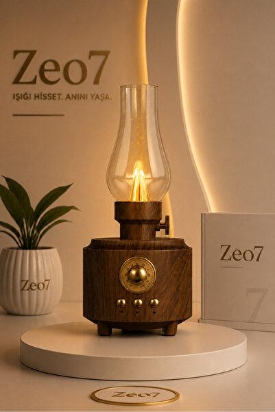 Zeo7 Otantik Bluetooth Hoparlör Işıklı , Alev Efektli Şarjlı Kablosuz Hoparlö...