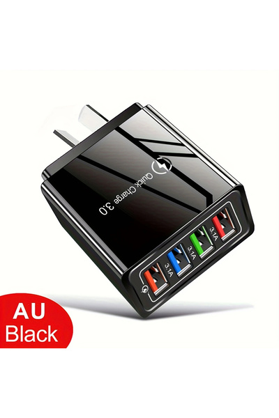 Choice AU BLACK EU US Plug 3A USB Charger Multi Port 4 USB Quick Charge 3.0 F...