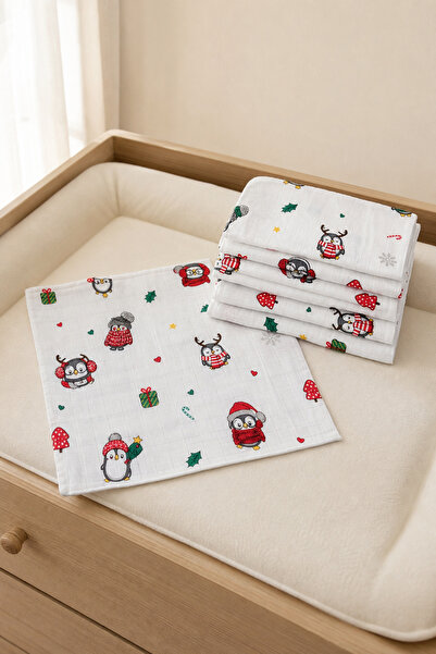 Ponchik 7-Pack 100% Cotton Double Layer Checkered Muslin Baby Mouth Wipes 25 ...