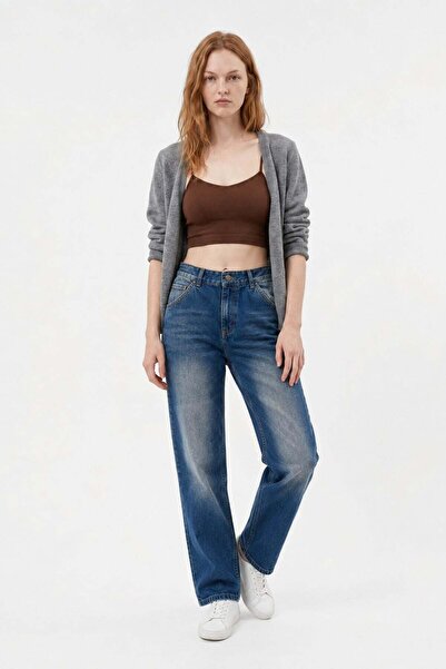 HAKKE Women's high waist Wide-Leg wide leg jean pants