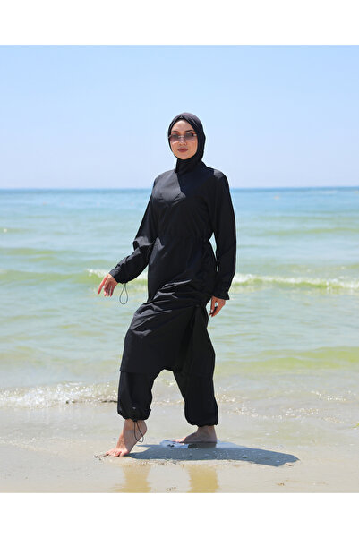 Rosto Fashion ملابس سباحة إسلامية مغلقة بالكامل مع سدادات قابلة للتعديل باللو...