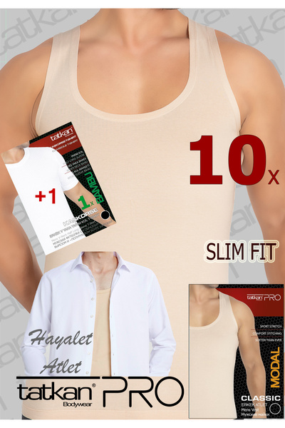 TATKAN BODYWEAR Tatkan - 10'lu - Askılı Penye Modal Classıc Atlet