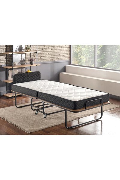 Niron Xl Katlanır Yatak | 90x200 Iki Parçalı Portatif Yaylı Yatak Ve Katlanabilir Karyola