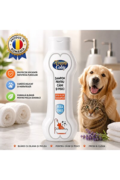 Happy Coby Sampon pentru caini si pisici antiparazitar Happy Coby, 300ml