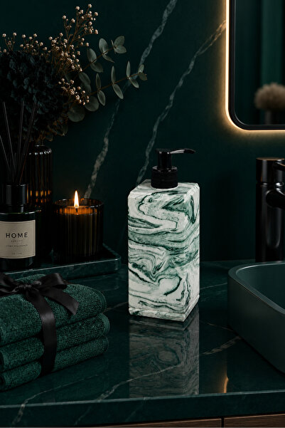 betonmall Marble Patterned Handmade Concrete Liquid Soap Dispenser Bathroom W...