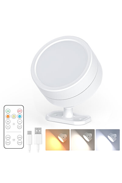 Choice مصباح جداري مغناطيسي LED أبيض بثلاثة ألوان، قابل لإعادة الشحن لاسلكيًا...