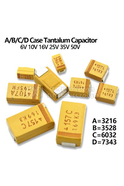 Choice56 B 10V 100uF 107A 10PCS A B C D Case مكثف تانتالوم 6V 10V 16V 25V 35V...