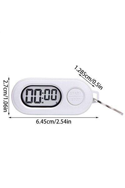 Choice White Stop Timer Clock Stop Timer Keychain for Sports Pocket Size Orna...
