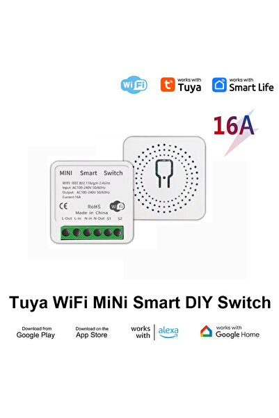 Choice WHITE 16A Tuya Wifi Switch DIY Smart Home 2-way Control Relay Smart LI...