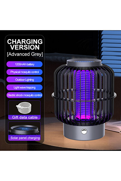 choice2 Black Solar Charge New Solar Mosquito Killer Lamp Outdoor Portable Ca...