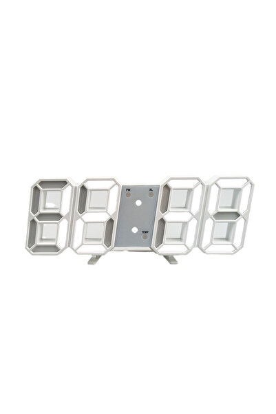 Choice White Simple Fashion Electronic Clock 3D Luminous Digital Clock Voice-...