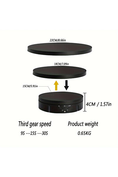 Choice 3 IN 1 black 3 Speeds Electric Rotating Display Stand Mirror 360 Degre...