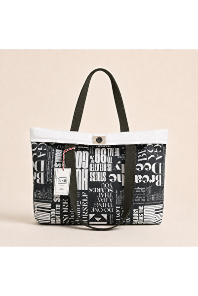 Luvili Large Size Canvas Tote Shoulder Bag 40X45 Cm, Lined, Internal Pocket, ...