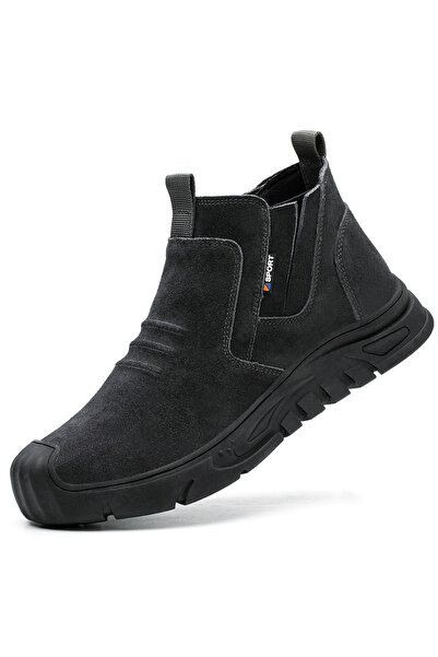 Choice 42 Dark Grey Steel Toe Cap Working Boots Anti-Puncture Work Shoe For M...
