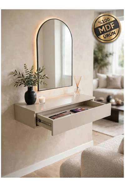 ENG AHŞAP Modern MDF Çekmeceli Dresuar 60 cm - Duvara Montajlı Antre Salon Dolap