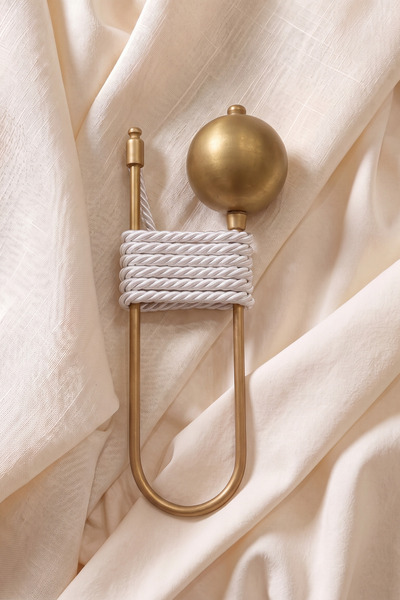 MEFAKS TEKSTİL Gold Metal Top Hayalet Perde Tutucu | Korniş Takılan Küre Kol ...