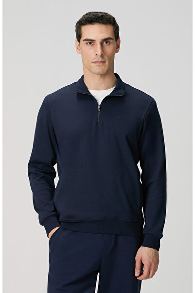 Network Lacivert Fermuarlı Sweatshirt