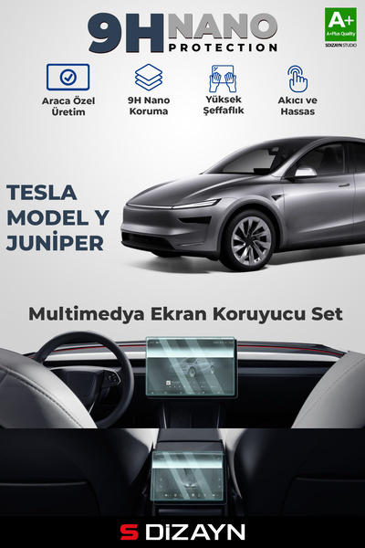 S Dizayn S-Dizayn Tesla Model Y Juniper Ön ve Arka Ekran Koruyucu Seti (PARLA...