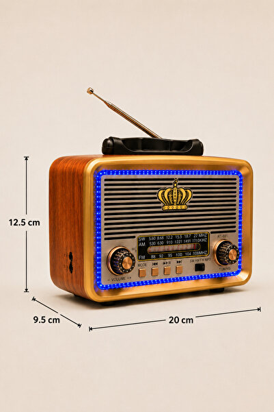 SPRANGE NS-7217BT Bluetooth Nostaljik Radyo FM/AM/SW 3 Bant USB Bellek TF Kart Destekli Şarjlı MP3 Müzik Çalar
