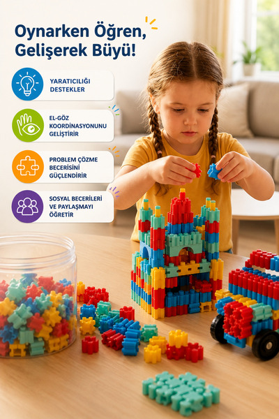 Genel Markalar Lego Eğitici Zeka Oyuncak Şeffaf Kutulu Plastik Tak Çıkar Yapı...