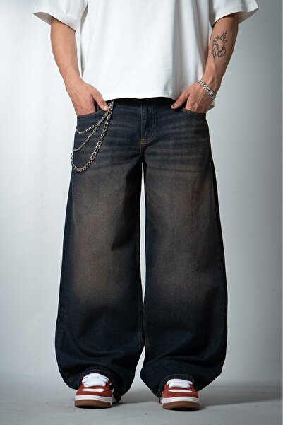 GRJ denim Timeless Fade Wide Leg Super Baggy Blue Men's Jean Trousers