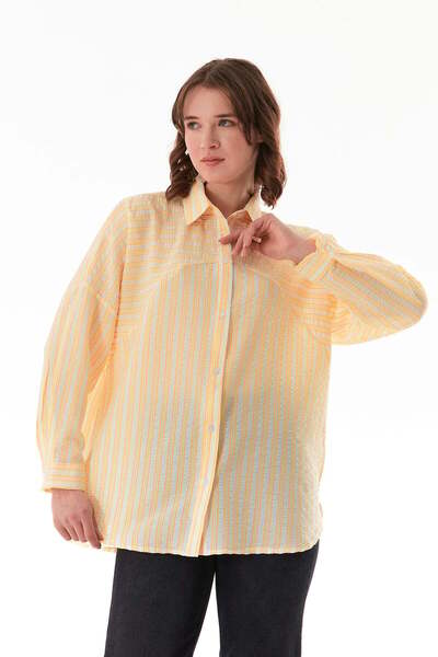 Fulla Moda Çizgili Oversize Gömlek