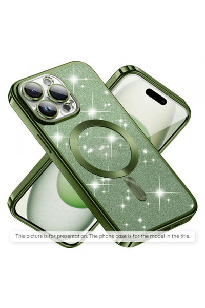 Apple Husa MagSafe pentru iPhone 17 Air, Techsuit, Luxury Glitter, Verde Inchis