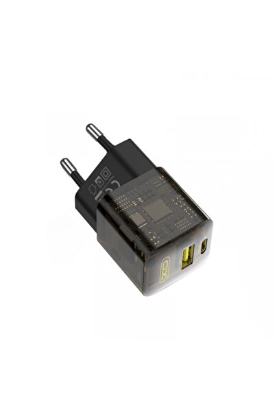 XO Design Incarcator Retea CE05, 30W, 3A, 1 x USB-A - 1 x USB-C, Maro