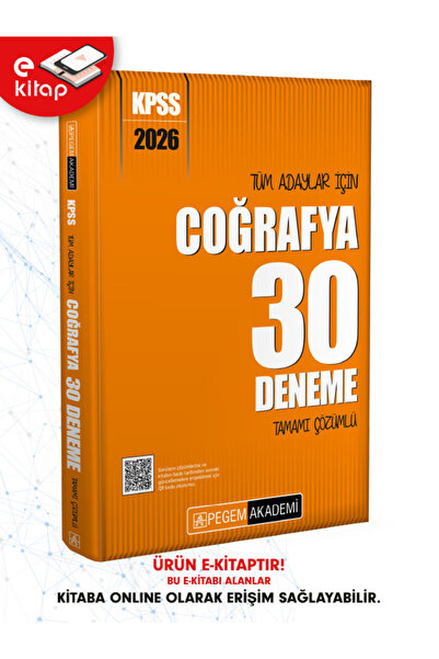 Pegem Akademi Yayıncılık 2026 KPSS Tüm Adaylar İçin Coğrafya Tamamı Çözümlü 30 E-Deneme