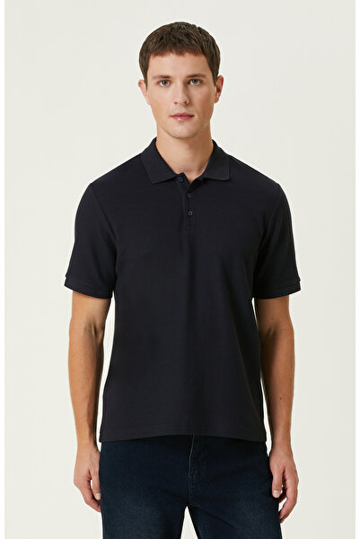 Network Lacivert Polo Yaka Jakarlı Tshirt