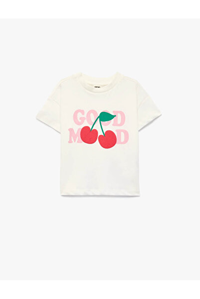 Koton Cotton Printed Ecru Baby Girl T-Shirt 6Smg10158Ak