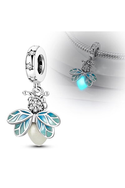 Choice14 KTC930 925 Silver Charms Luminous Beads Firefly Chameleon Fit Origin...