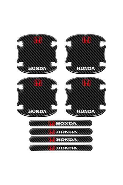 Honda Προστατευτικά Πόρτας Αυτοκινήτου Carbon Μαύρα Σετ 8τμχ - ΟΕΜ