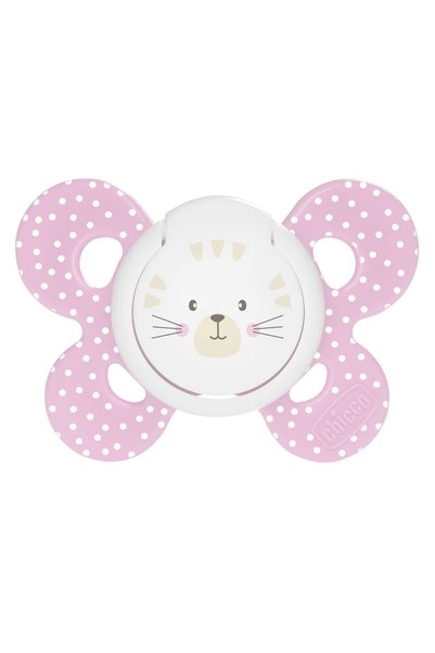 Chicco لهاية سيليكون فيزيو كومفورت، مجموعة من 2، لعمر 6 أشهر، للبنات