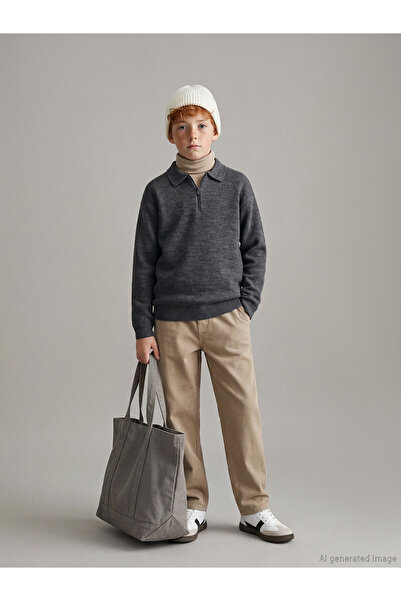 LC Waikiki Two Mt Shop Quality Lcw Kids Beige Elastic Waist Boys' Trousers
