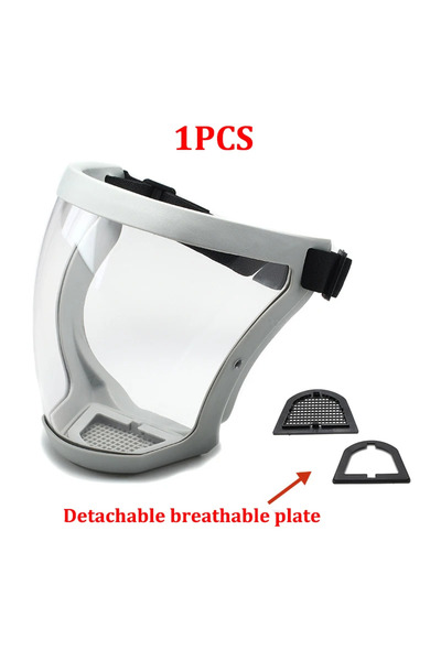 choice2 1PCS Grey Protection Mask Splashproof Transparent Facial Protector Fa...
